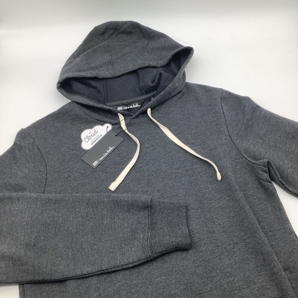 Travis Mathew Mens Long Sleeve Cloud Hoodie Heather‎ Black Size Small NWT